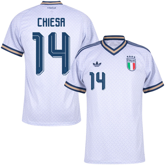 26-27 Italy Away Shirt + Chiesa 14 (Official Printing)