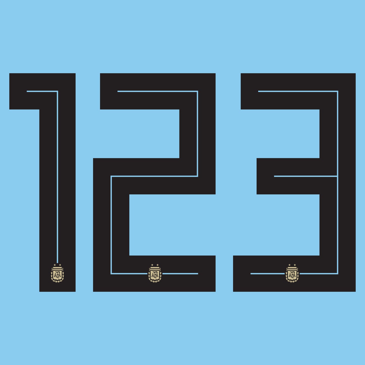 18-19 Argentina Home Back Numbers 260mm