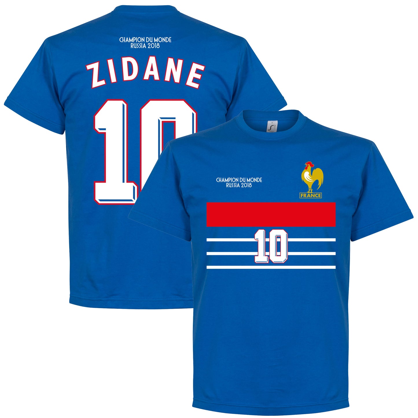 France Champions 98 Retro Zidane 10 T-Shirt - Royal