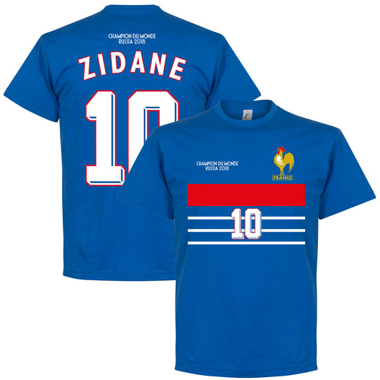 France Champions 98 Retro Zidane 10 T-Shirt - Royal