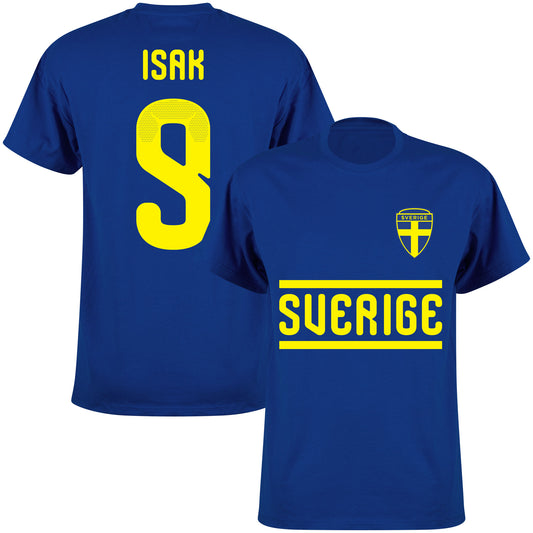 Sweden Team Isak 9 T-shirt - Royal Blue