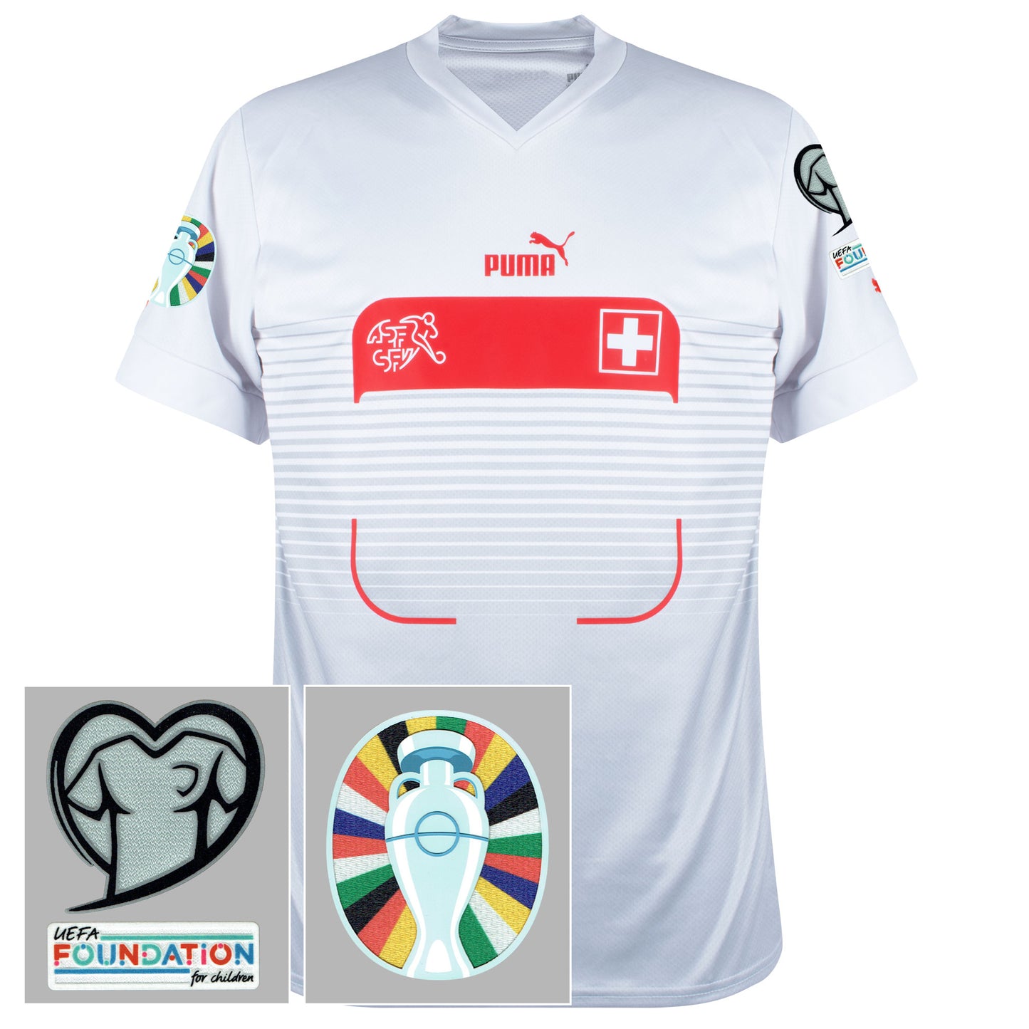 Puma Switzerland Away Shirt 2022-2023 incl. Euro 2024 Qualifying Patch Set