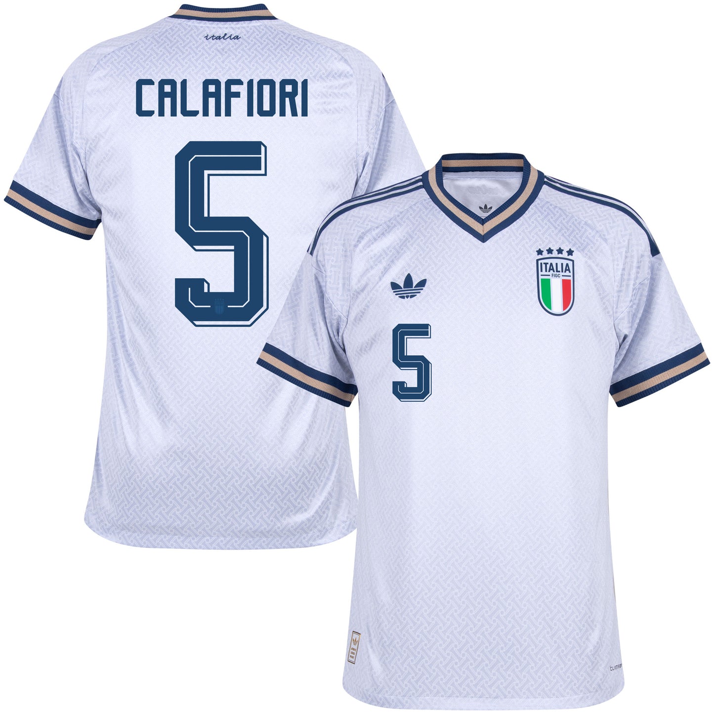 adidas Italy Authentic Away Calafiori 5 Shirt 2026-2027 (Official Printing)