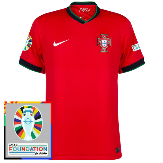 Nike Portugal Home Shirt 2024-2025  incl. Euro 2024 & Foundation Tournament Patches