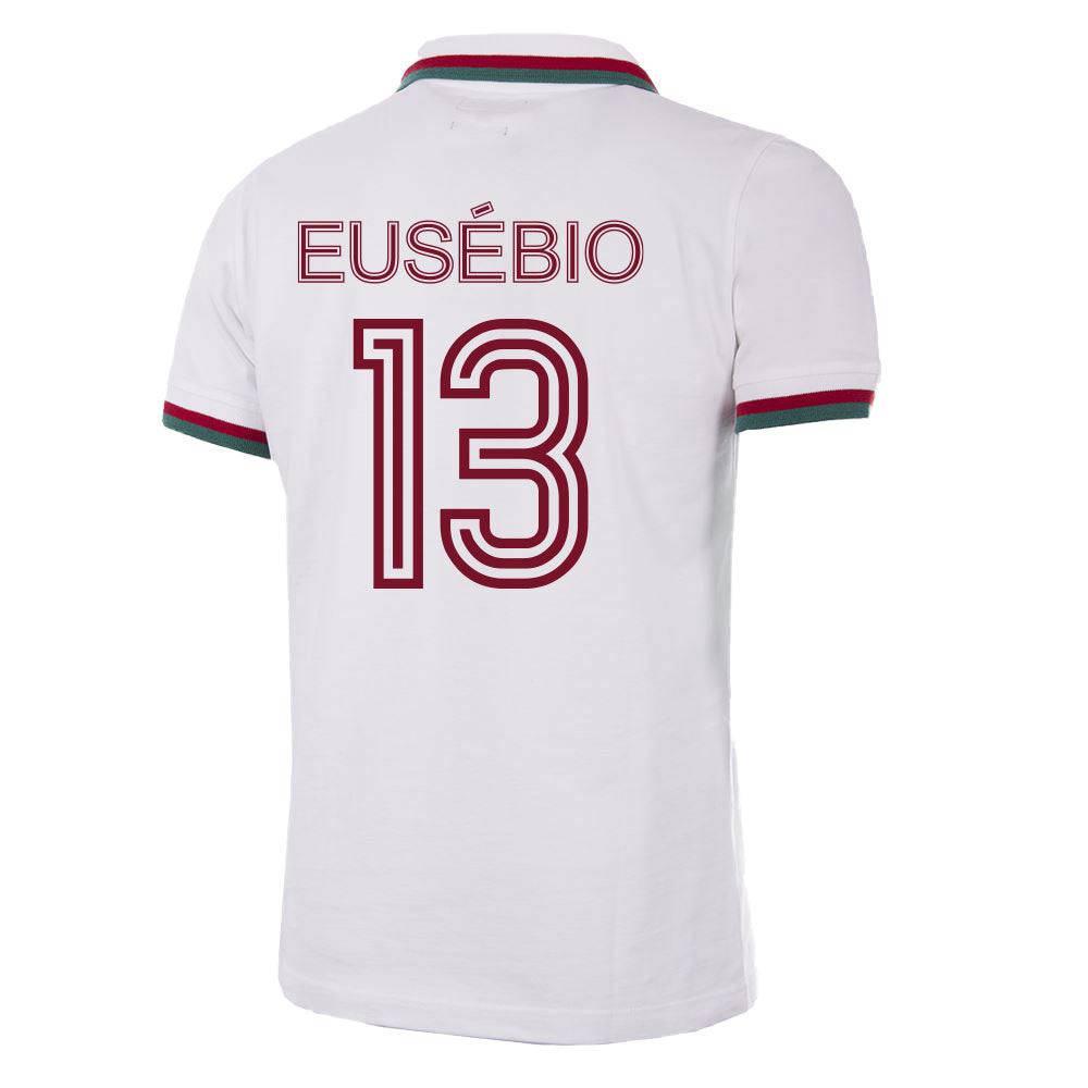 Copa Portugal Away Eusébio 13 Retro Shirt 1972-1973 (Retro Flock Printing)