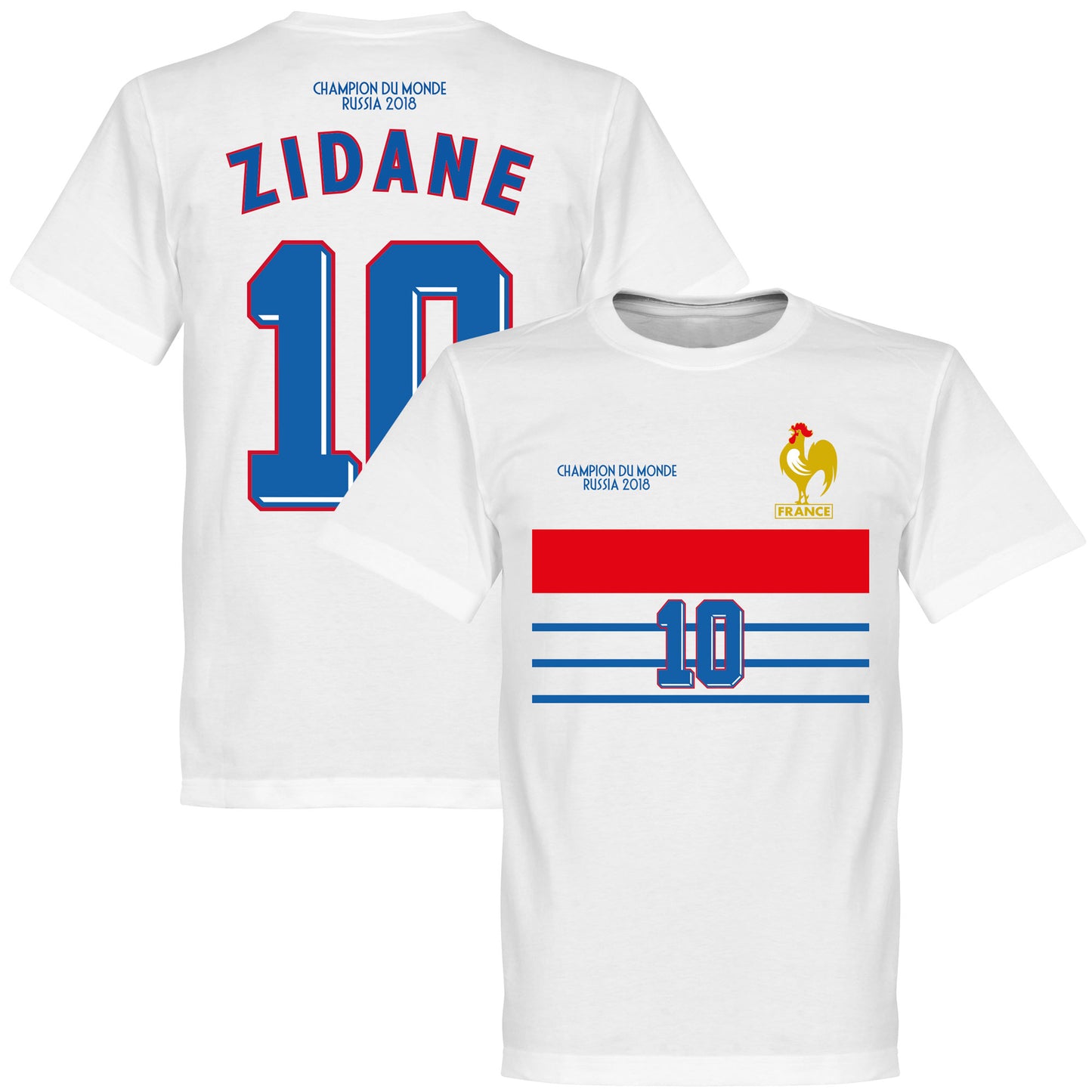 France Champions 98 Retro Zidane 10 T-Shirt - White