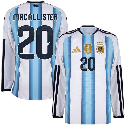 adidas Argentina Authentic Home L/S Mac Allister 20 Shirt 2026-2027 (Official Printing)