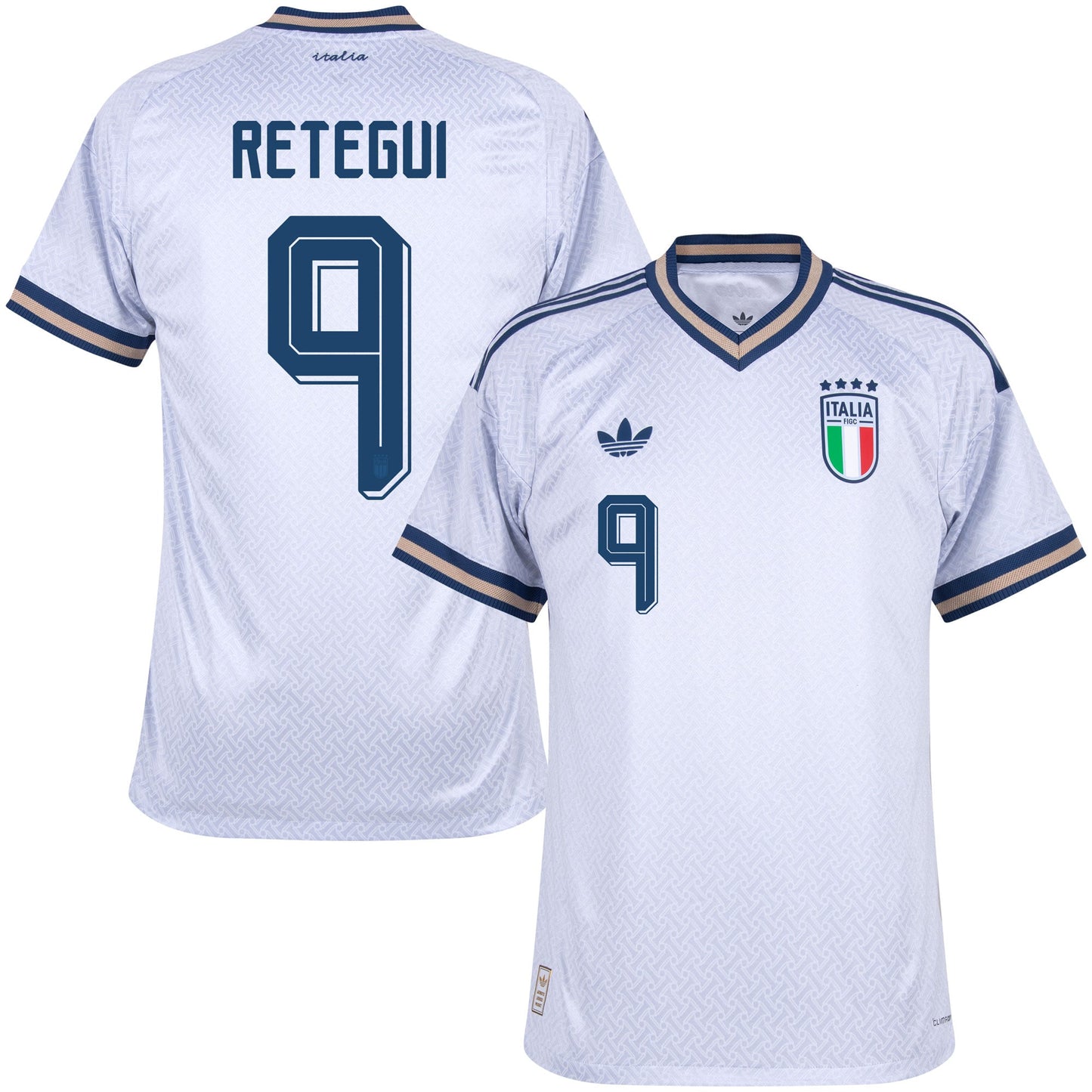 adidas Italy Authentic Away Retegui 9 Shirt 2026-2027 (Official Printing)