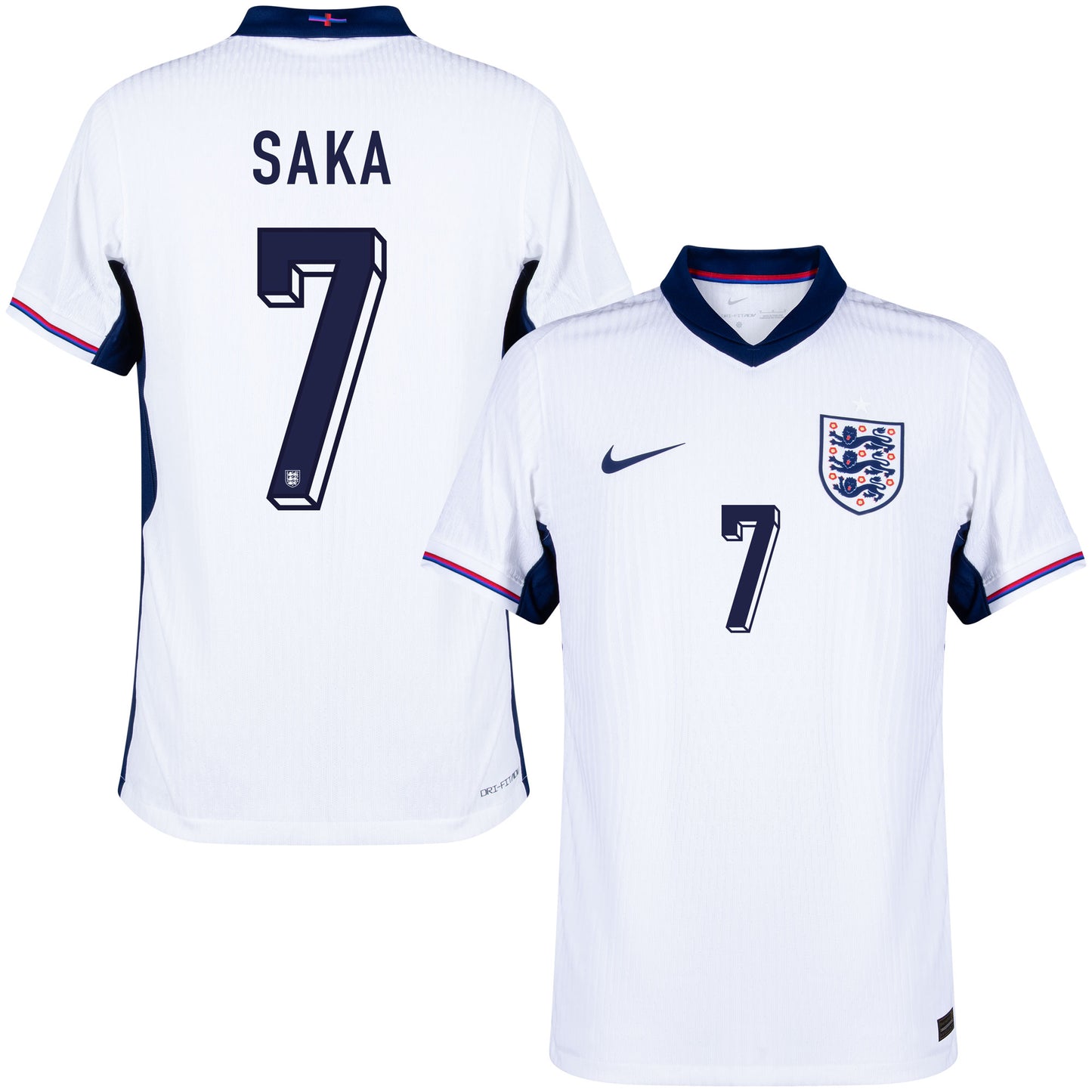 Nike England Dri-Fit ADV Match Home Saka 7 Shirt 2024-2025 (Official Printing)