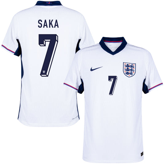 Nike England Dri-Fit ADV Match Home Saka 7 Shirt 2024-2025 (Official Printing)
