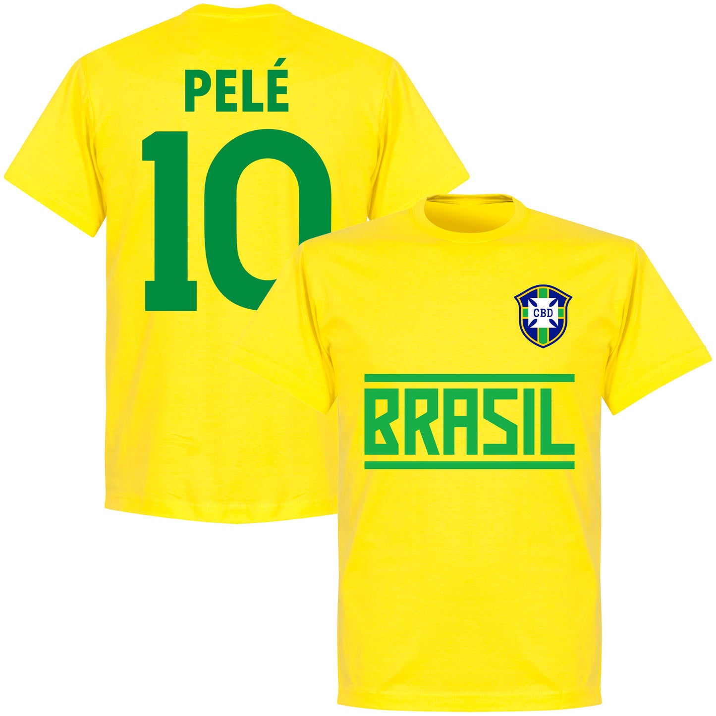 Brazil Pelé 10 Team T-shirt - Lemon Yellow