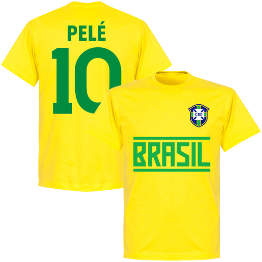 Brazil Pelé 10 Team T-shirt - Lemon Yellow