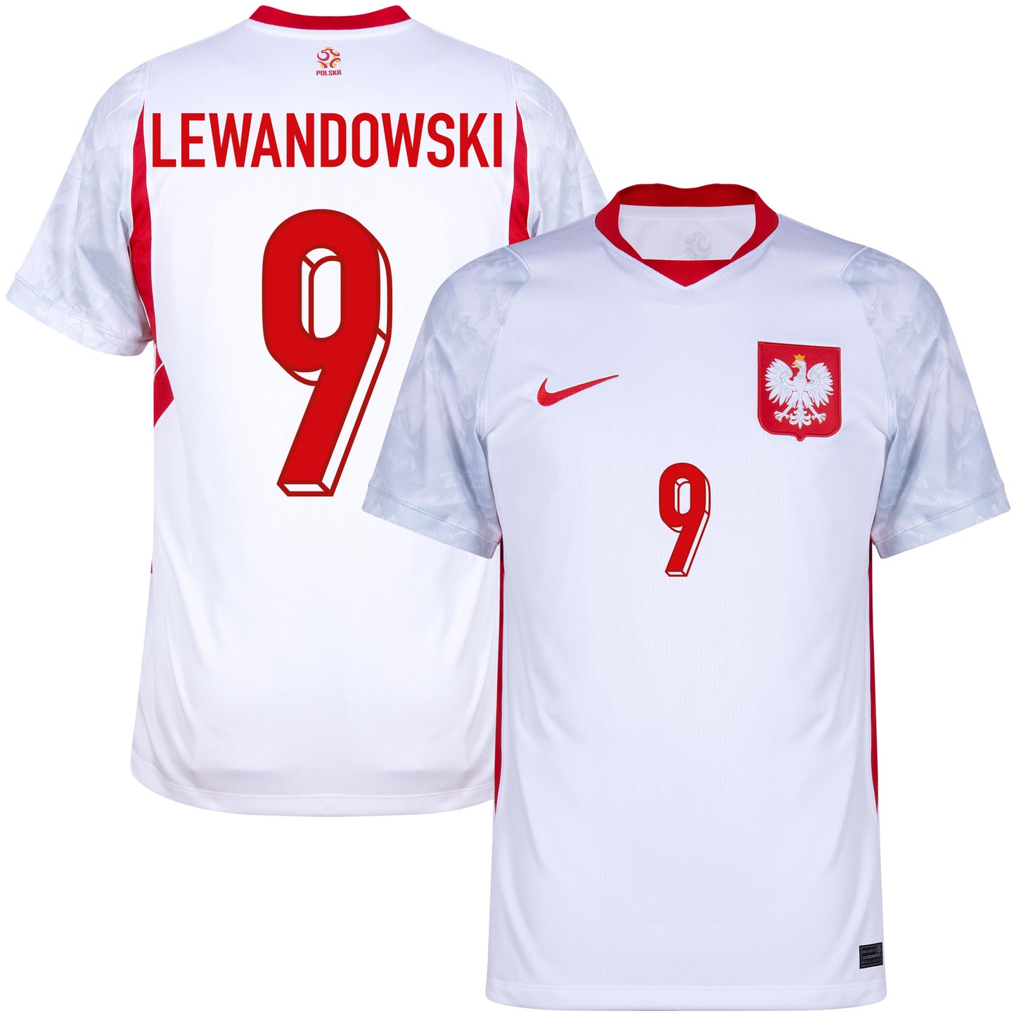 Nike Poland Home KIDS Lewandowski 9 Shirt 2026-2027 (Fan Style Printing)