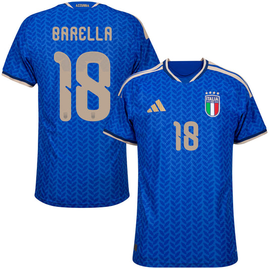 adidas Italy Authentic Home Barella 18 Shirt 2026-2027 (Official Printing)