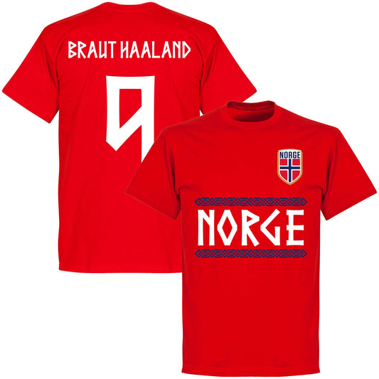 2026 Norway Team Braut Haaland 9 T-shirt - Red
