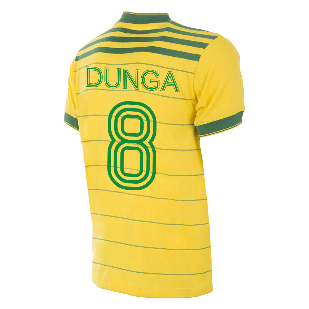 Copa Brazil Home Retro Dunga 8 Shirt 1984 Olympics (Retro Flock Printing)