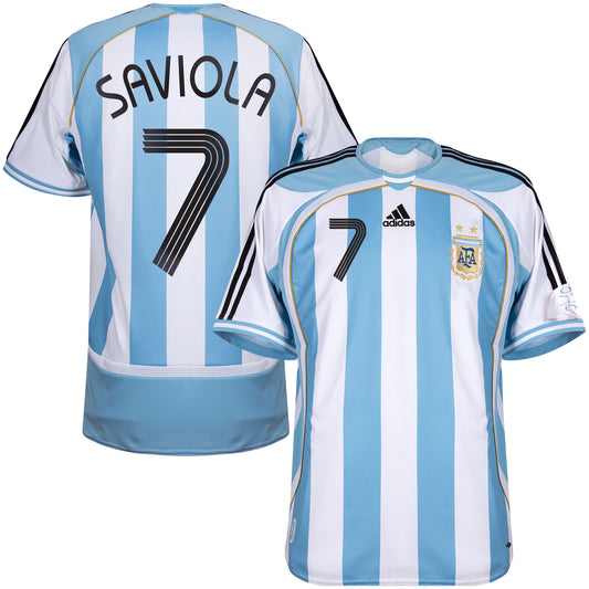 adidas Argentina Reissue Home Saviola 7 Shirt 2006 (Retro Flex Printing)