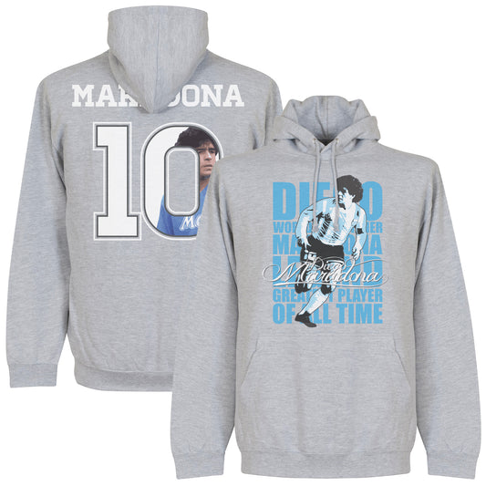 Maradona No10 Legend Hoodie - Grey