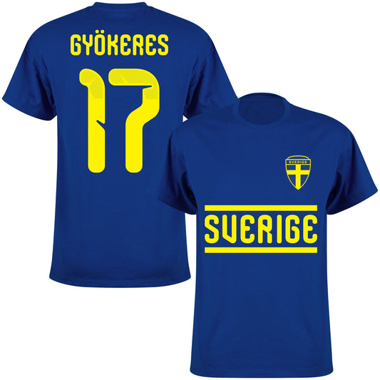 Sweden Team Gyökeres 17 T-shirt - Royal