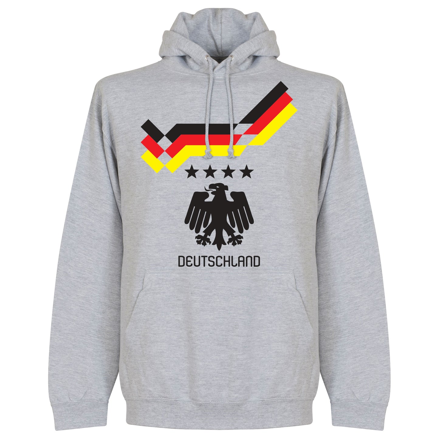 1990 Germany 4 Star Retro Hoodie - Grey