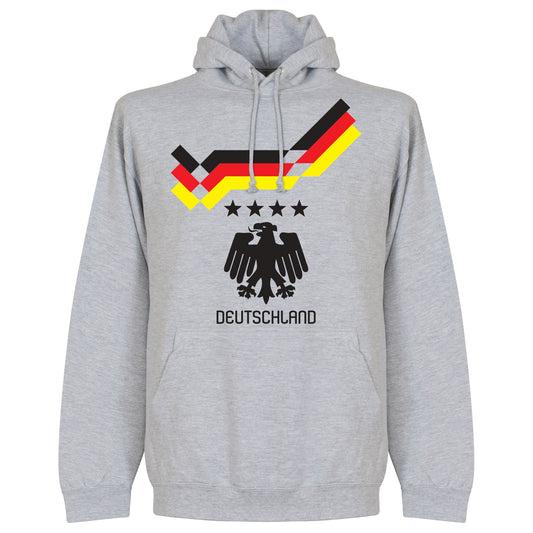 1990 Germany 4 Star Retro Hoodie - Grey