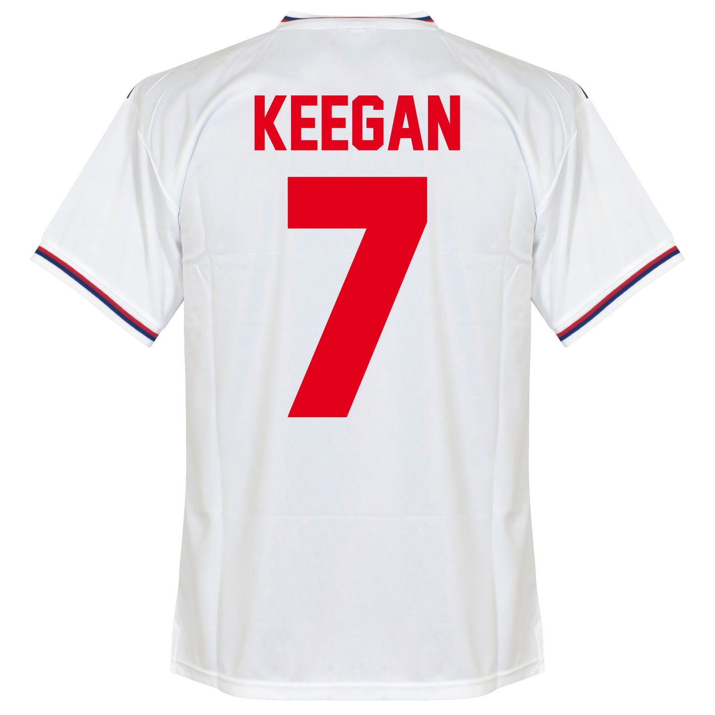 Score Draw England Home Keegan 7 Retro Shirt World Cup 1982 (Retro Flock Printing)