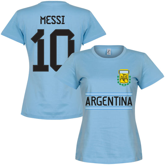 Argentina Messi 10 Team Womens T-shirt - Sky Blue
