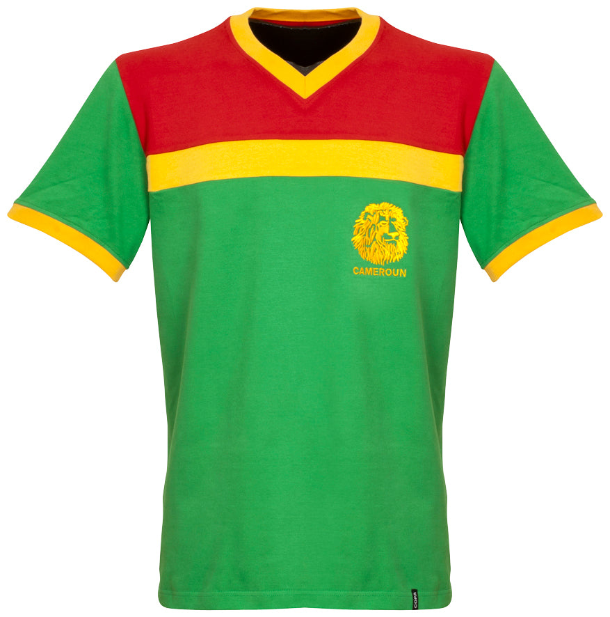 Copa Cameroon Milla 9 Retro Shirt 1988-1989 (Retro Flock Printing)