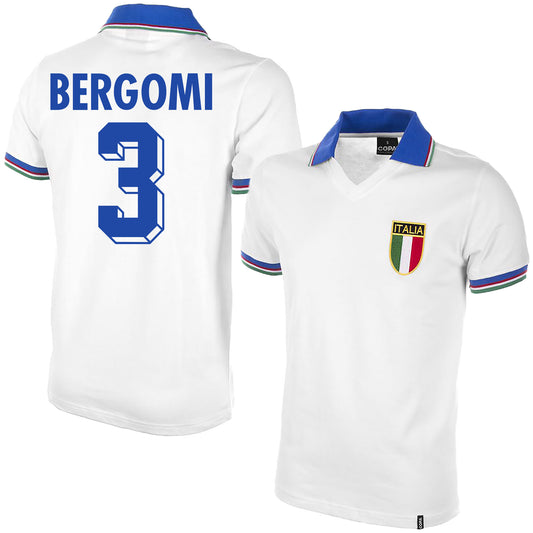 Copa Italy Away Bergomi 3 Retro Shirt World Cup 1982 (Retro Flock Printing)