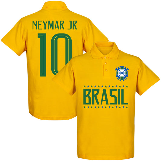 Brazil Team Neymar 10 Polo Shirt - Yellow