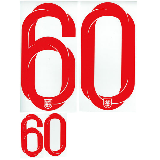 18-19 England Home Official Numbers (Front and Back Set)