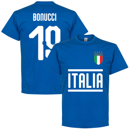 Italy Bonucci 19 Team T-Shirt - Royal