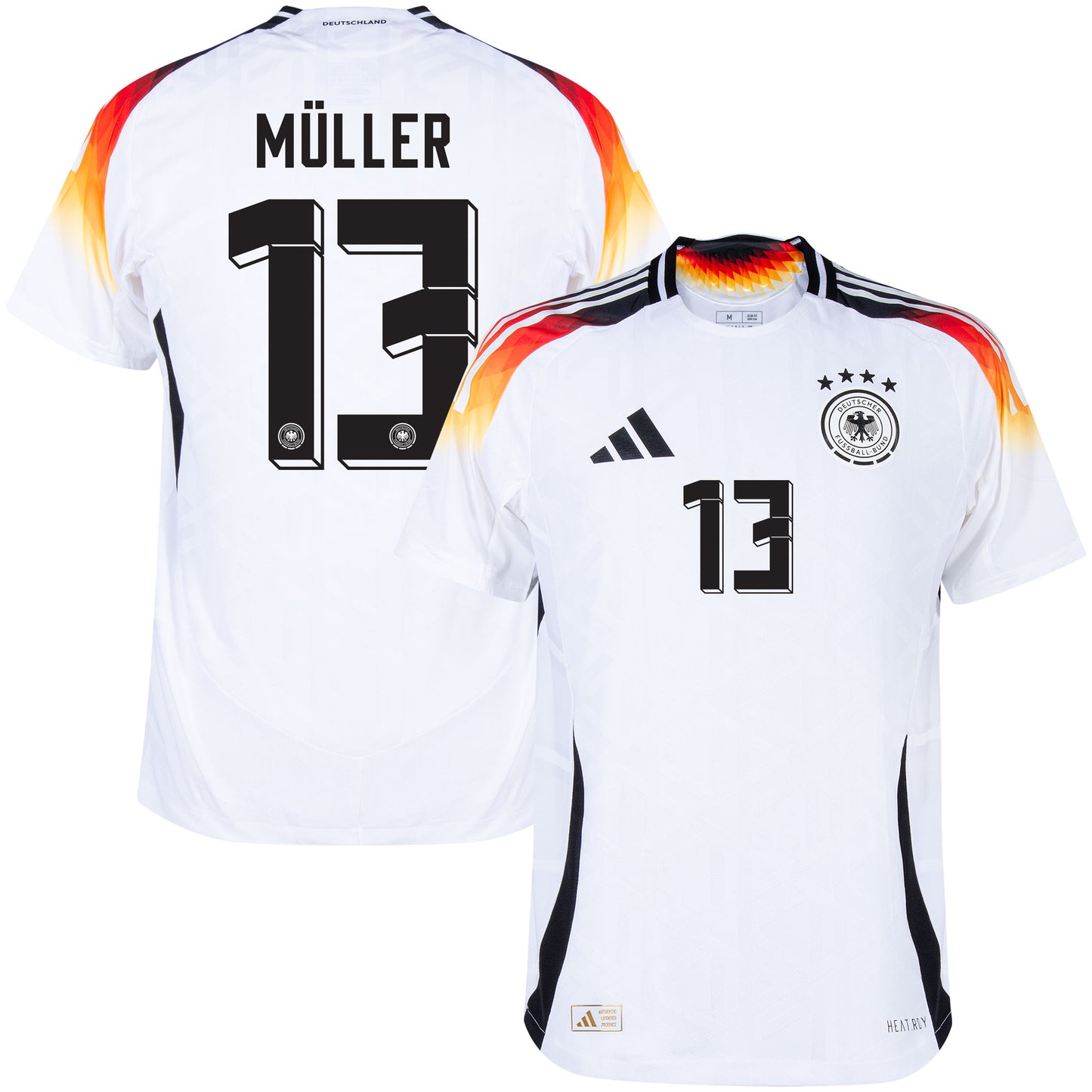 adidas Germany Authentic Home Múller 13 Shirt 2024-2025 (Official Printing)