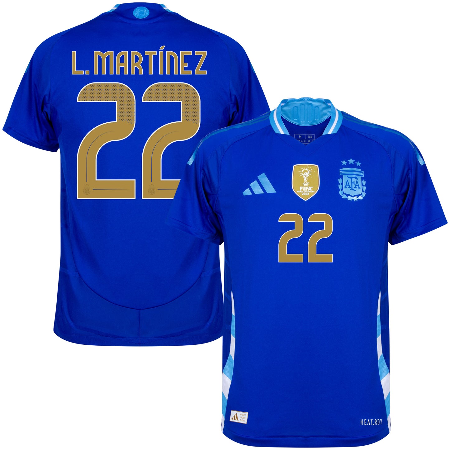 adidas Argentina Away Authentic L.Martínez 22 Shirt 2024-2025 (Official Printing)