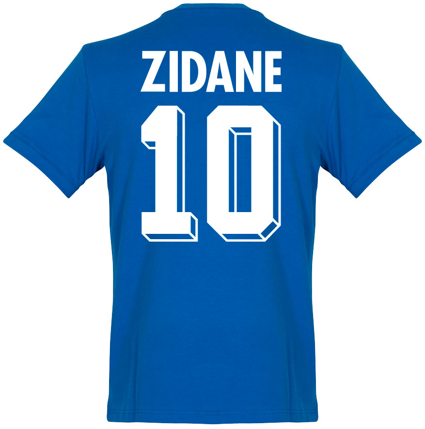 Copa France Zidane 10 Retro Shirt Olympics 1968 (Retro Flock Printing)