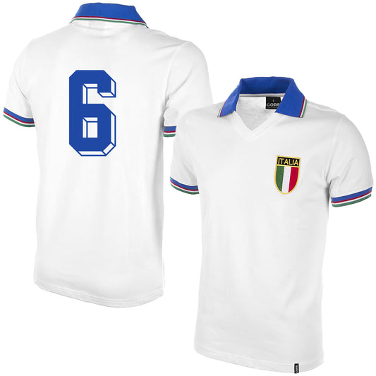 Copa Italy Away No.6 Retro Shirt World Cup 1982 (Retro Flock Printing)