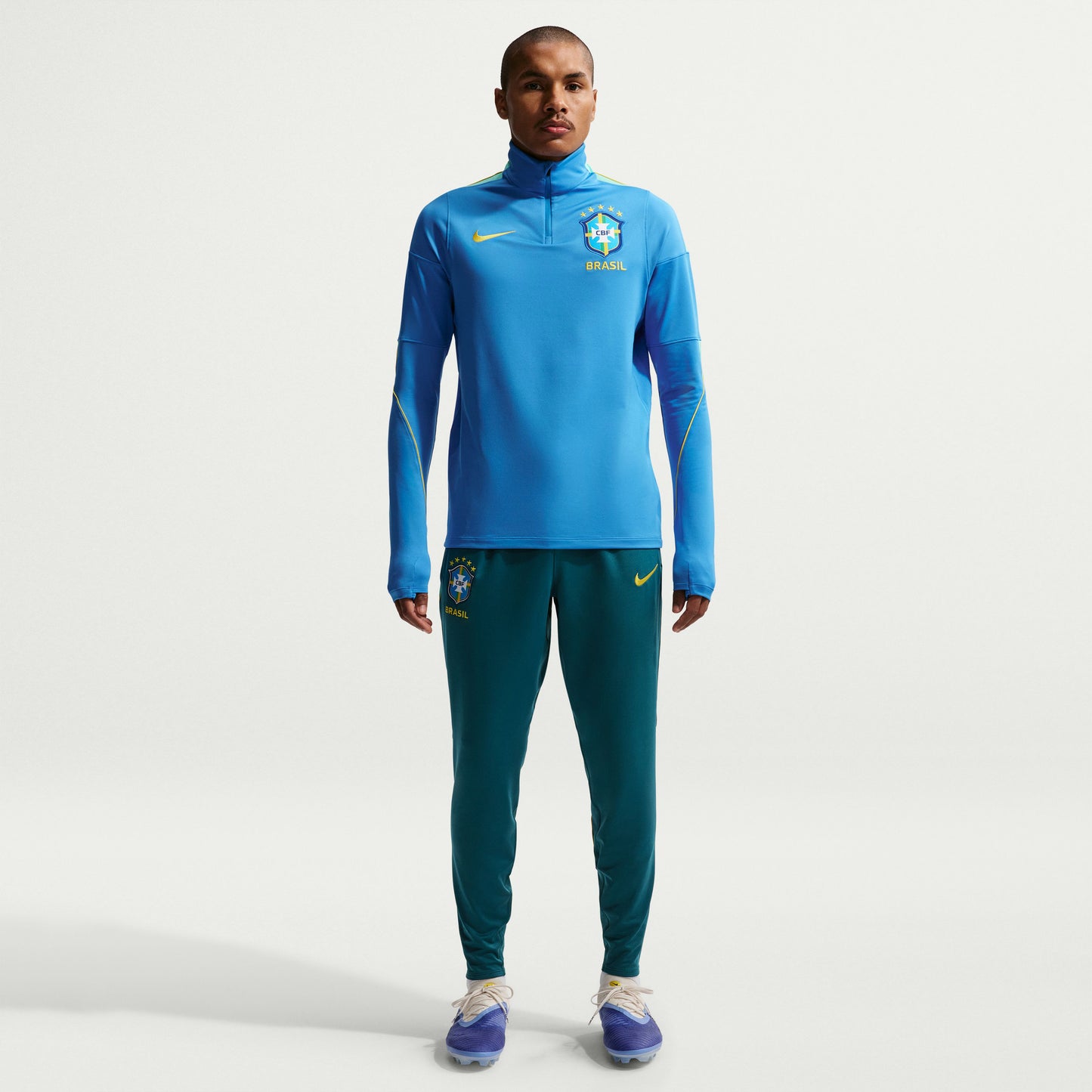Nike Brazil Dri-Fit Strike 1/4 Zip L/S Drill Top - Blue - 2026-2027