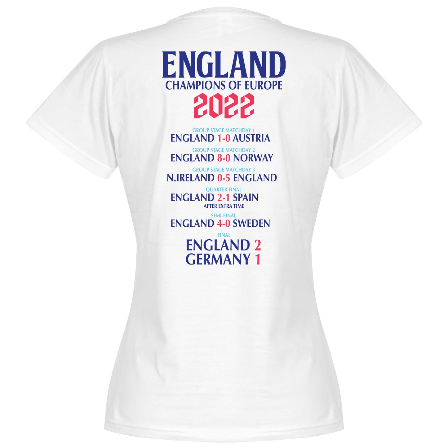 England 2022 Winners Road to Victory Women's T-shirt  - White