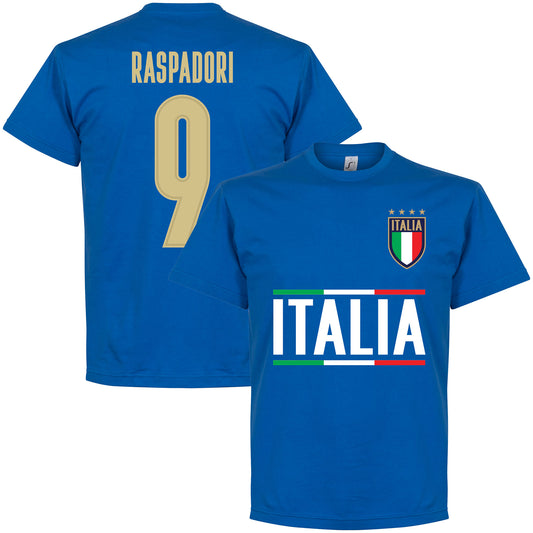 Italy Raspadori 9 Team T-shirt - Royal