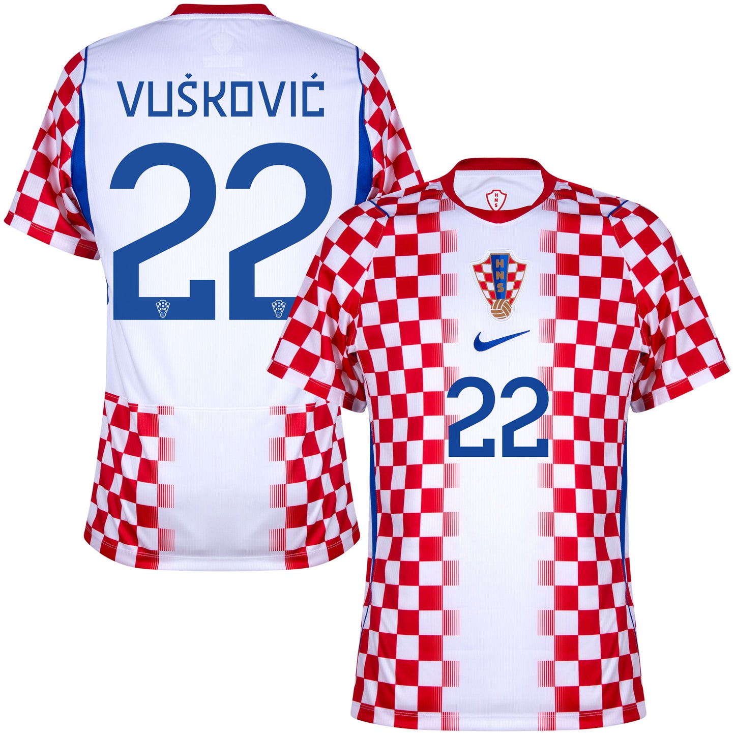 Nike Croatia Home Vušković 22 Shirt 2026 (Official Printing)