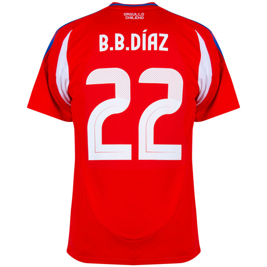 adidas Chile Home B.B Díaz 22 Shirt 2024-2025 (Official Printing)