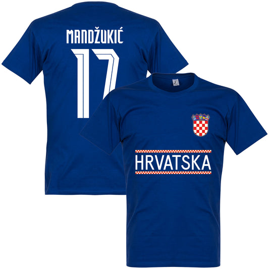 Croatia Mandzukic 17 Team T-shirt - Blue