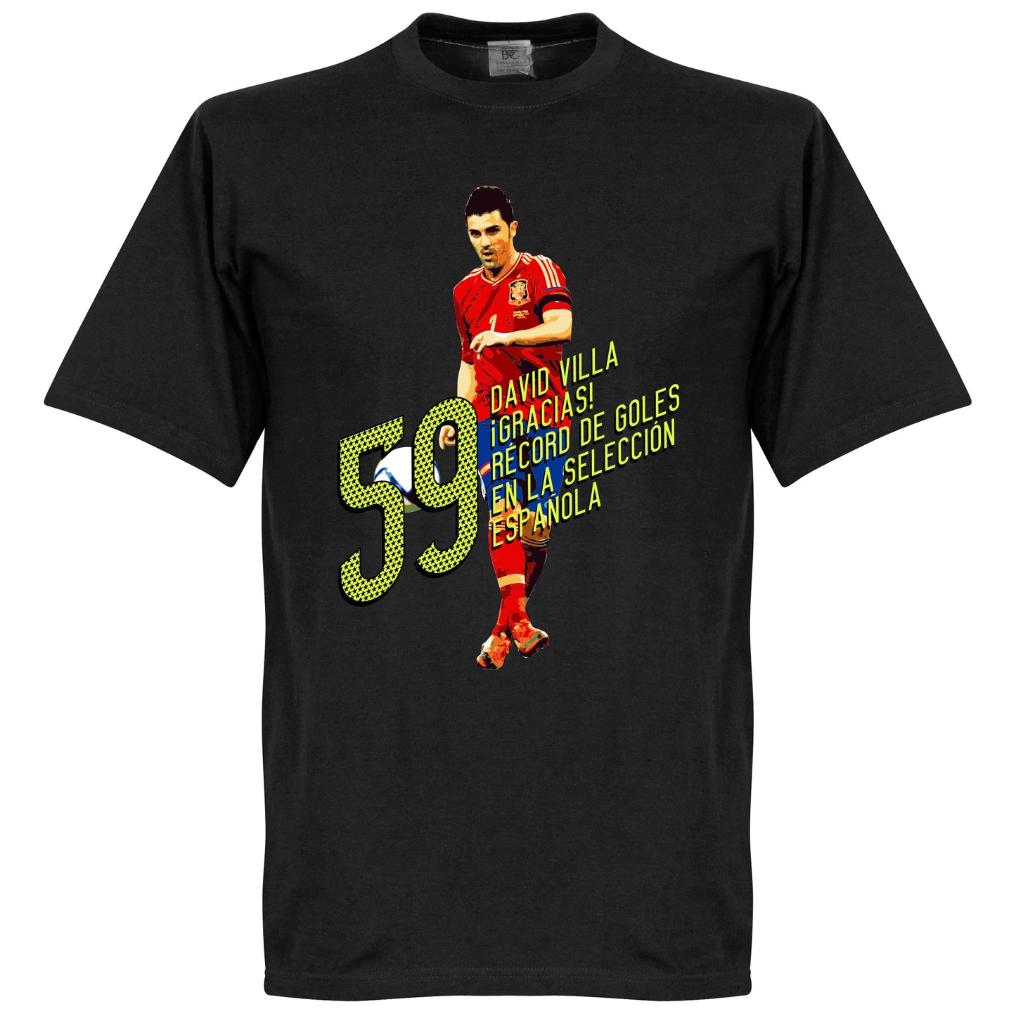 David Villa 59 Goals T-Shirt - Black
