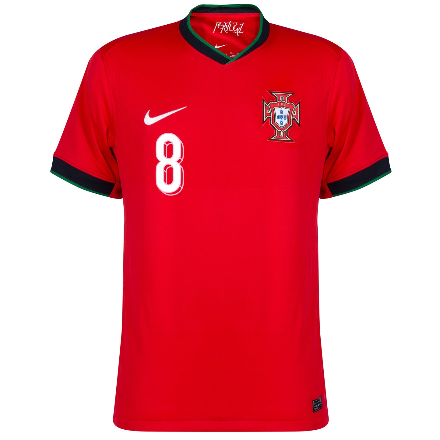 Nike Portugal Home B.Fernandes 8 Shirt 2024-2025 (Official Printing)