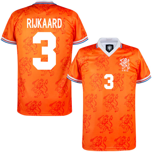 Copa Holland Home Rijkaard 3 Retro Shirt 1994 (Retro Flock Printing)