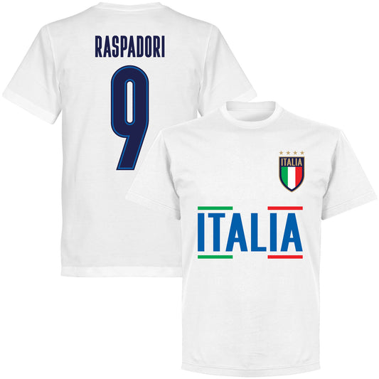 Italy Raspadori 9 Team T-shirt - White