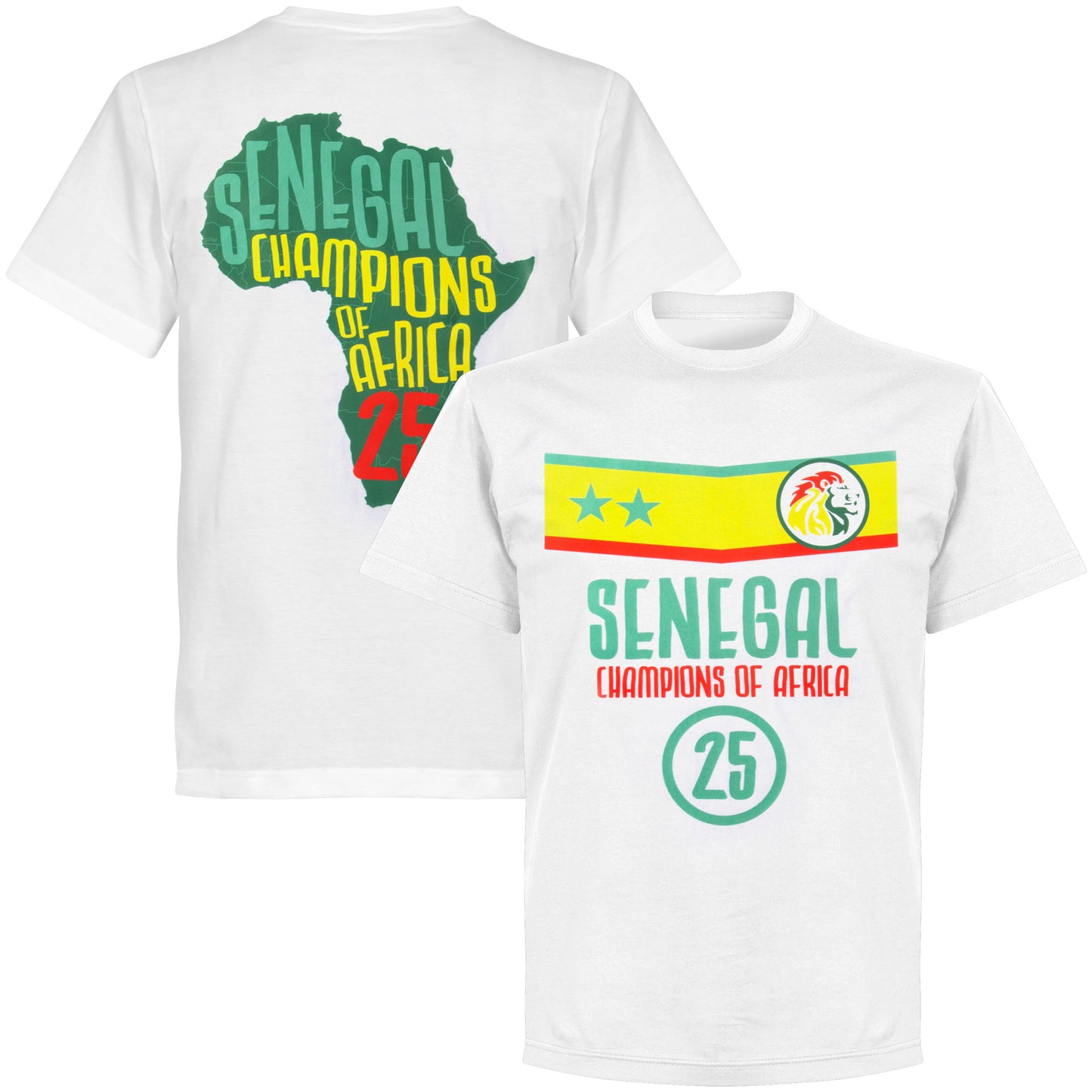 Senegal 2025 AFCON Winners T-shirt - White