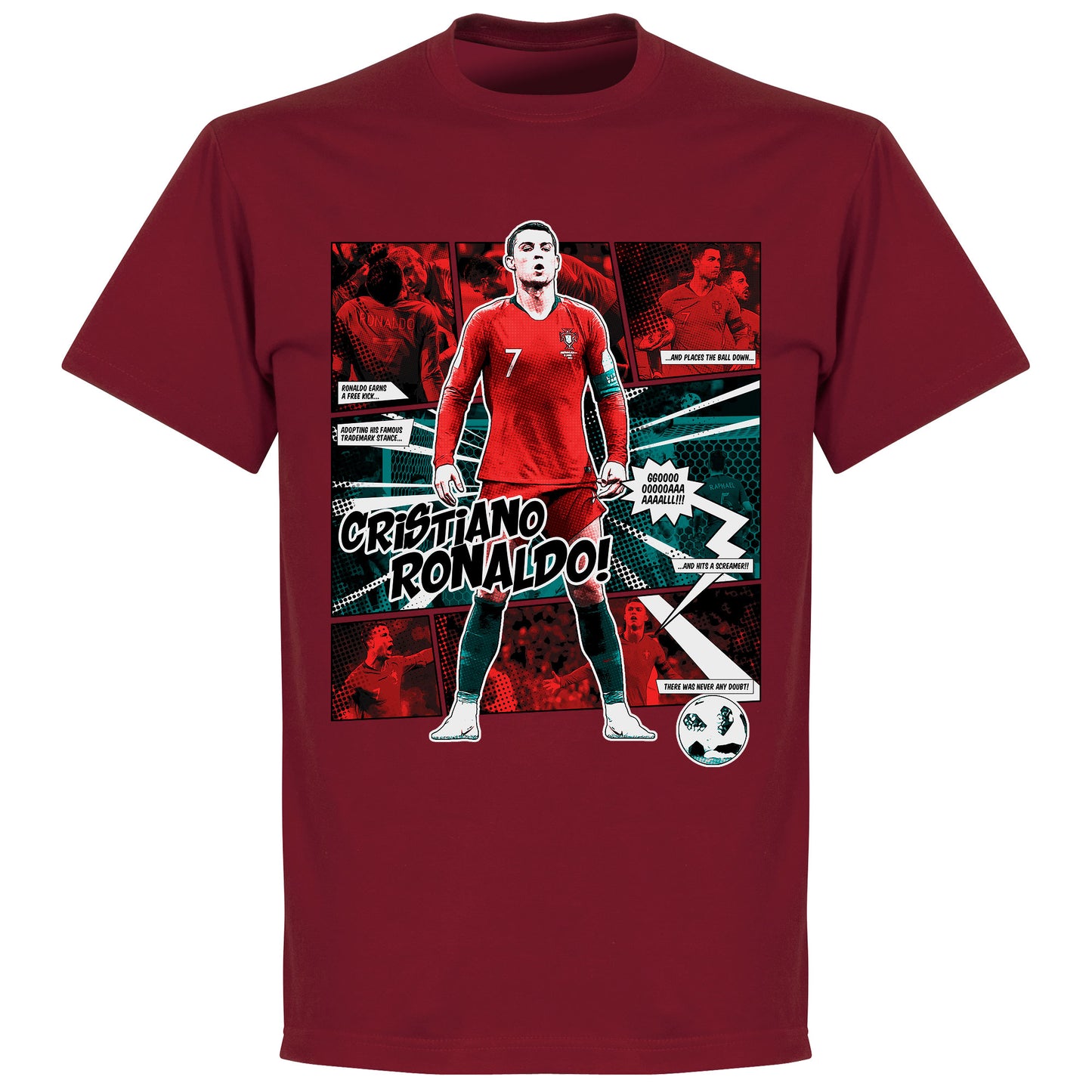Ronaldo Comic T-Shirt - Chilli Red
