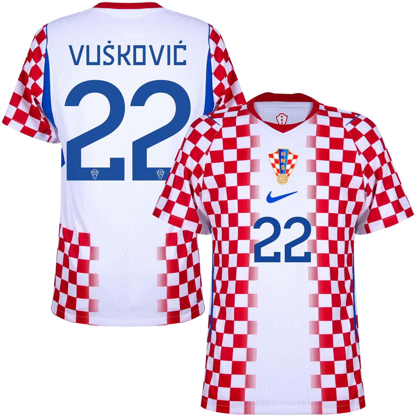 Nike Croatia Aero-Fit Match Home Vušković 22 Shirt 2026 (Official Printing)