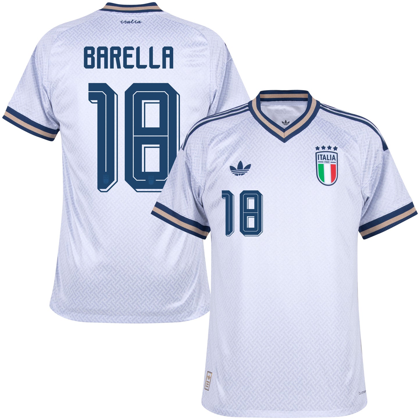 adidas Italy Authentic Away Barella 18 Shirt 2026-2027 (Official Printing)